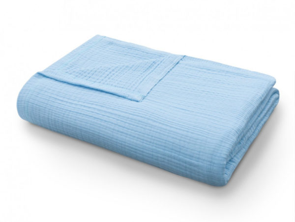 Покрывало-одеяло муслиновое голубое  Вальтери,  фото 1